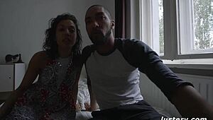 In this homemade lesbian scene, Bren submits to muff diving and strapon