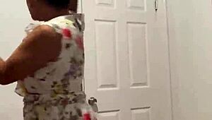 anna maria teases fans with her big tits and ass backstage