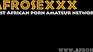 Thick Ebony Amateur Gags on Big Black Cock in Rough Scene