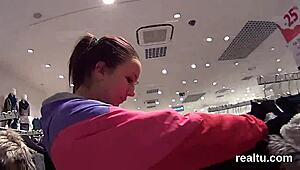 stellar czech teen gets seduced in the shop and pounded in pov