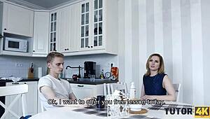Tutor4k Help Mature Tutor Drilled By Angry Student In The Kitchen