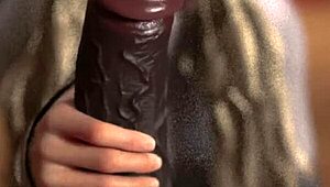 Just a casual day with a HUGE BLACK COCK getting a slick handjob.