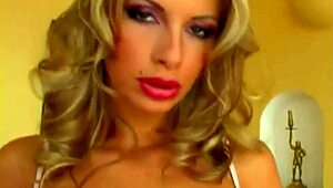 hot blonde using toys for self-pleasure in private session