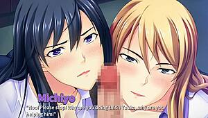 Mommy sensei teaches horny homework with a threesome blowjob in episode three.