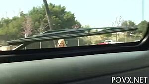 In this POV scene, a hairy pussy gets blowjob and cumshots.