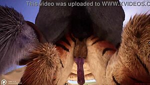 Wild Gay Furrys Engage In Intense Yiff Action