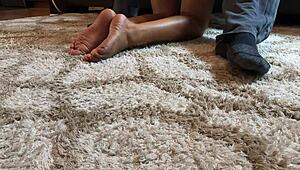 Mandy Mynxx Giving Oral on Couch with Feet Play in Hardcore Latina Action