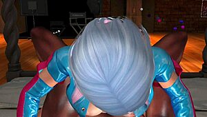 Blonde Rides Big Black Cock in 3D Interracial