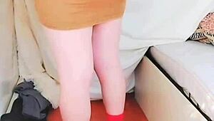 Sissy shemale shows big ass on webcam!