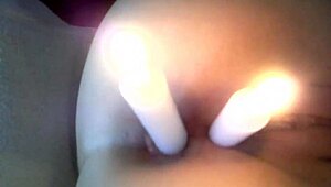 extreme bdsm with candles in pussy and ass for submissive punishment