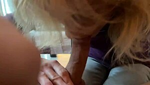 Cum in mouth blowjob from mature couple with masturbation and bisexual fun