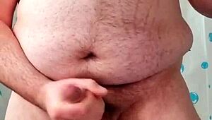Chubby guy uses dildo and cums in this compilation