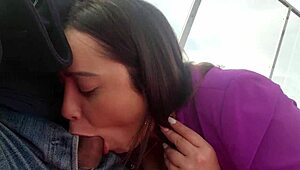 a beautiful latina milf giving blowjob on ferris wheel with dirty talk 😏