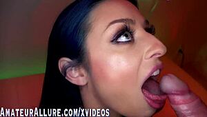 I sucked and fucked jewelz blu for my halloween treat, deepthroating her big tits and taking her monster cock in doggystyle.