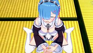 hey, loving rem is guiding your handjob in a romantic vibe from re zero 😍