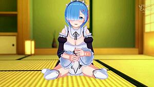 hey, loving rem is guiding your handjob in a romantic vibe from re zero 😍