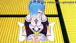 hey, loving rem is guiding your handjob in a romantic vibe from re zero 😍