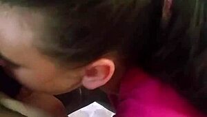 deepthroat blowjob sucking cock in winter snow scene