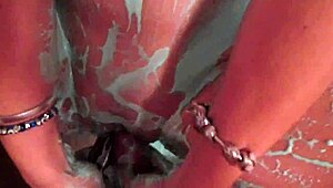 POV of a kinky wife getting anal and covered in oil