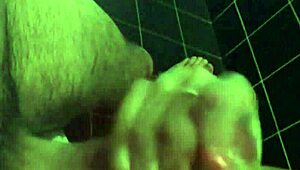 Man surprises cute teen girl with pussy packing in the bathroom