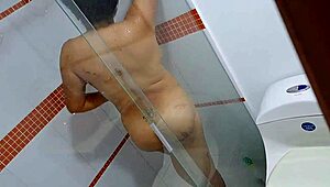 surprise my mother-in-law in the shower, make her suck my monster cock 😏