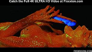 Adorable goddess glows while masturbating with toys