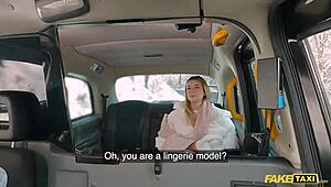 fake taxi driver scores with hot lingerie model
