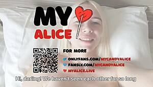 Dirty talk queen Mycandyalice begs for tongue on her wet pussy. Follow her hot JOI to lick and screw her deep!