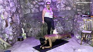 Mature Ebony Dominatrix April Uses Toys on Big Ass