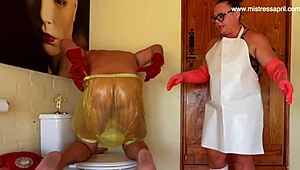 Hey, wanna see Dominatrix Mistress April get kinky off record? She's caning slaves in wild interracial anal!