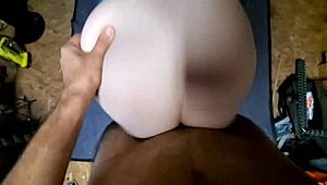 Fucking her hard in the shop with close-up views!