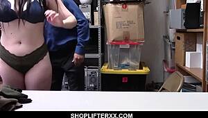 Yo, watch this BBW teen shoplifter get busted and screwed by LP officer!