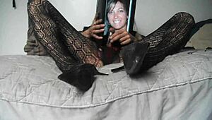 Solo Pantyhose Masturbation Session Caught on Camera in Detail