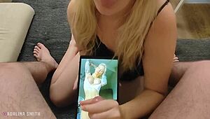 Hey, I’m jerking him off while watching Viking Barbie on the desk!