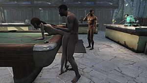Fo4 Pool Table Party Turns Into Wild Hentai Action