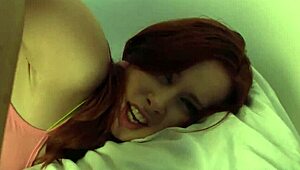 Melody Jordan takes double ass pounding. Two cum loads fill her tight butt.