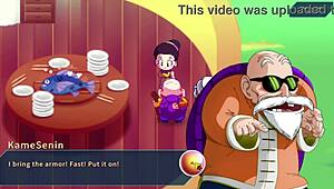 in kame paradise 2, chi chi gives roshi a handjob