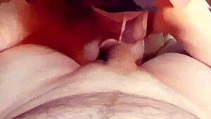 amateur hot wife slurps on cock and gets creampie from redhead milf couple