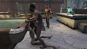 Fo4 Pool Table Party Turns Into Wild Hentai Action