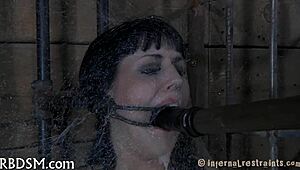 playgirl in latex dress gets punished