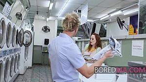 Extra Friendly Laundromat Offers Free Use Group Sex