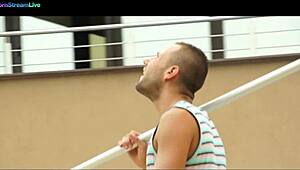 Cute Ayline Brown Drills Pool Guy with Pierced Tits