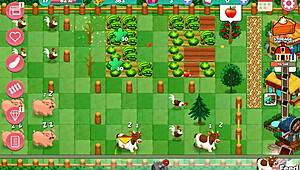 in this nutaku booty farm hentai game part 22, sexy teen 18+ blondes and brunettes work on the ranch with big asses