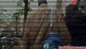 Black Dutch hooker sucks cock before doggystyle