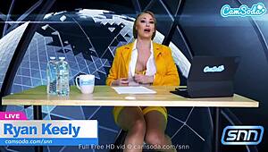 camsoda - ryan keely's big boobs bounce wild with sex machine live