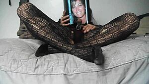Solo Pantyhose Masturbation Session Caught on Camera in Detail