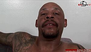 Fat Black Slut in Fishnet Stockings Gets Big Ass Cumshot