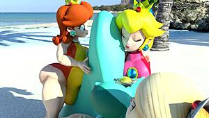 Welcome to Futa Island! Big tits shemale fucks with monster cock!