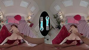 Cute Redhead with Small Tits Gets Her Tight Pussy Creamed by Monster Cock in VR Porn