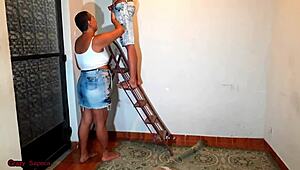 I called the electrician, got so horny I gave my bbw pussy for a discount